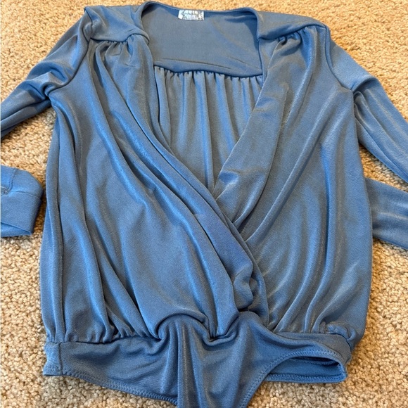 Free People Blue Long Sleeve Bodysuit - Picture 3 of 8